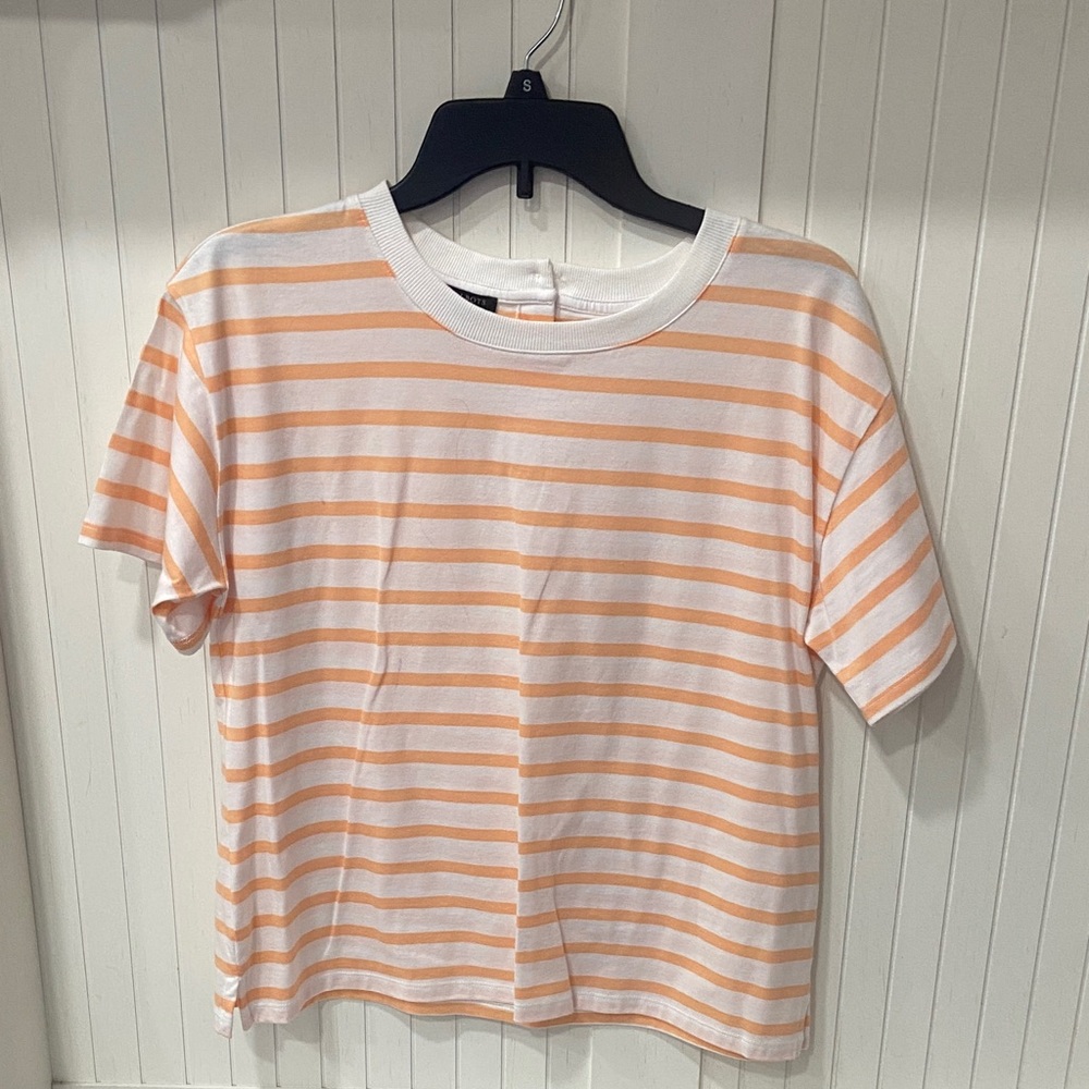 Talbots Orange and White Striped Top